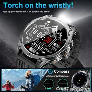 CoolWiz Smart Watch Military Grade with GPS for Men, 1000mAh Battery, 10 ATM Water Resistance, Compass, Blood Pressure Monitor, Call Function, Sports Smart Watch for Outdoor Activities and Everyday Use - view 1