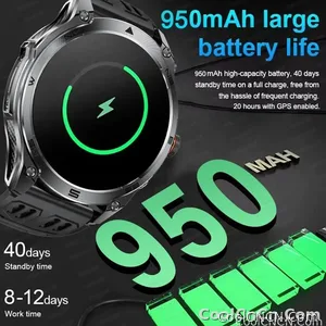 CoolWiz Smart Watch Military Grade with GPS for Men, 1000mAh Battery, 10 ATM Water Resistance, Compass, Blood Pressure Monitor, Call Function, Sports Smart Watch for Outdoor Activities and Everyday Use - view 5