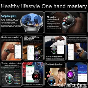 CoolWiz Smart Watch for Body Composition, Blood Pressure, NFC ECG + PPG, Body Temperature, Uric Acid, Lipids, Call Function; Waterproof Smart Watch for Men, suitable for outdoor sports and daily use - view 3