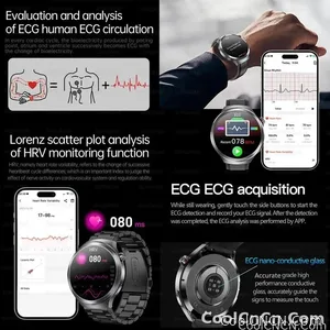 CoolWiz Smart Watch for Body Composition, Blood Pressure, NFC ECG + PPG, Body Temperature, Uric Acid, Lipids, Call Function; Waterproof Smart Watch for Men, suitable for outdoor sports and daily use - view 4