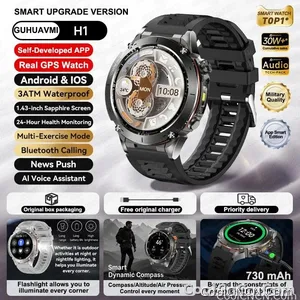 CoolWiz New Outdoor Military Smart Watch for Men with GPS, 3 ATM water resistance, AMOLED sports mode, 730 mAh battery, compass; fitness smartwatch for daily outdoor sports use - view 8