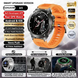 CoolWiz New Outdoor Military Smart Watch for Men with GPS, 3 ATM water resistance, AMOLED sports mode, 730 mAh battery, compass; fitness smartwatch for daily outdoor sports use - view 10