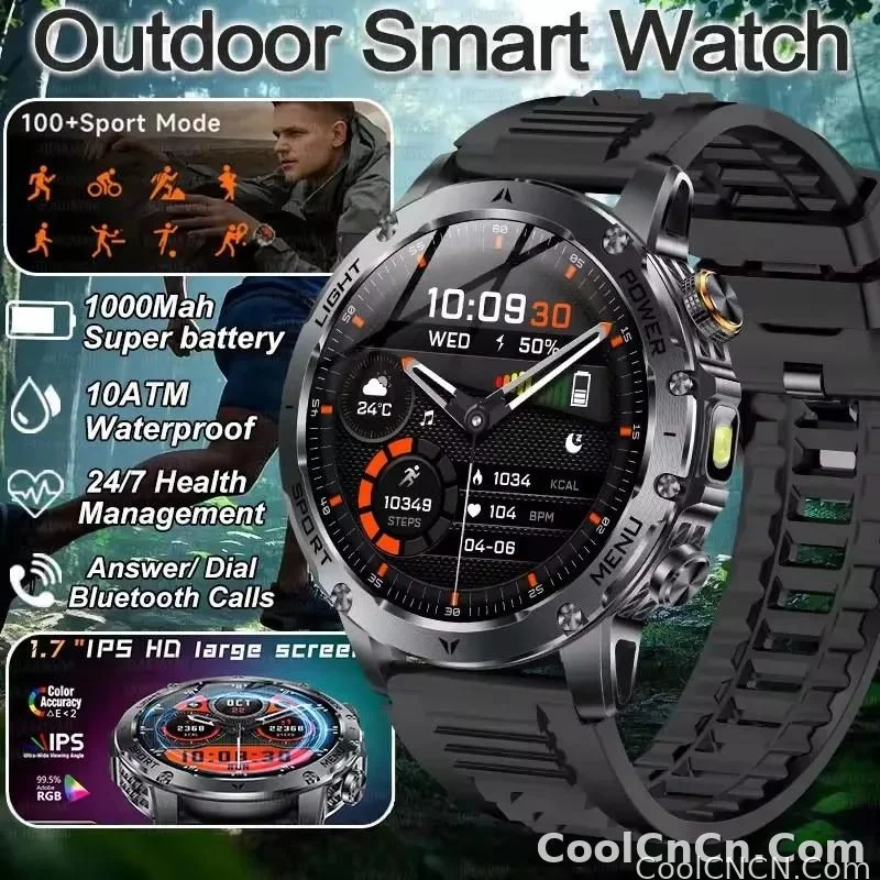CoolWiz Original T Rex 3 Ultra Military GPS smartwatch with trajectory tracking and compass, 1000 mAh battery, 5 ATM water resistance; smart sports watch for men and women, suitable for outdoor sports and everyday use - detail