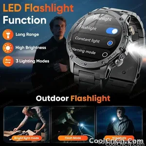 CoolWiz Original T Rex 3 Ultra Military GPS smartwatch with trajectory tracking and compass, 1000 mAh battery, 5 ATM water resistance; smart sports watch for men and women, suitable for outdoor sports and everyday use - view 6