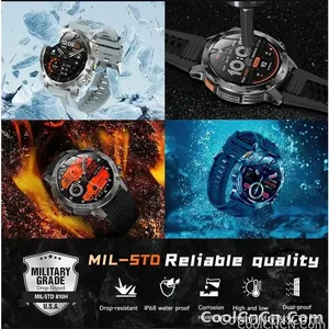 CoolWiz Original T Rex 3 Ultra Military GPS smartwatch with trajectory tracking and compass, 1000 mAh battery, 5 ATM water resistance; smart sports watch for men and women, suitable for outdoor sports and everyday use - view 7