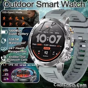 CoolWiz Original T Rex 3 Ultra Military GPS smartwatch with trajectory tracking and compass, 1000 mAh battery, 5 ATM water resistance; smart sports watch for men and women, suitable for outdoor sports and everyday use - view 9
