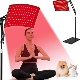 Upgraded Version Viconor Red Light Therapy for Face and Body, Red Infrared Light Therapy Lamp with Stand Led 660nm & 850nm Infrared Light Device for Body — Travel Friendly