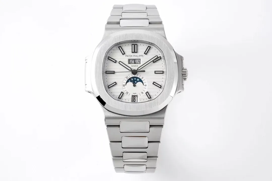 Patek Philippe Nautilus Silver Annual Calendar